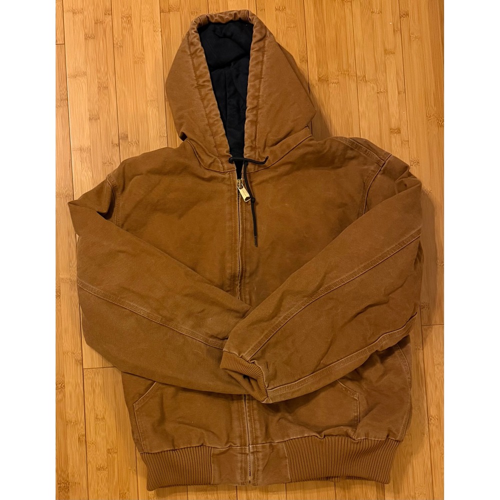 Carhartt J130-211 Sandstone Active Jacket Brown Quilted Flannel Lined Mens L